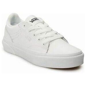 Vans Seldan white Leather lace up Sneakers NIB Sz 7Y